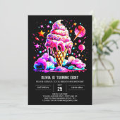 Sweet Watercolor Printable Ice Creme Giro del Malc Einladung (Stehend Vorderseite)