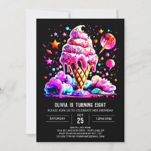 Sweet Watercolor Printable Ice Creme Giro del Malc Einladung