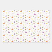 Sweet Watercolor Rainbow Heartern Muster Geschenkpapier Set (Vorderseite 2)