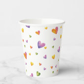Sweet Watercolor Rainbow Heartern Muster Pappbecher (Links)