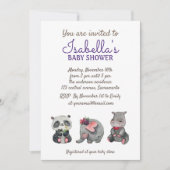 Sweet Watercolor Safari Animals Kinderdusche Einladung (Vorderseite)