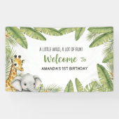 Sweet Watercolor Safari Welcome Birthday Banner (Horizontal)