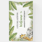 Sweet Watercolor Safari Welcome Birthday Banner (Vertikal)