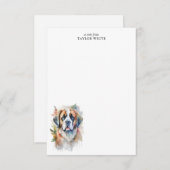 Sweet Watercolor Saint Bernard Dog Vielen Dank Mitteilungskarte (Vorne/Hinten)