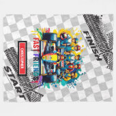 Sweet Watercolor Sport Car Racing Boy Blanket Fleecedecke (Vorderseite (Horizontal))