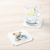 Sweet Watercolor Teddy Bear First Birthday Untersetzer (Vor Ort)