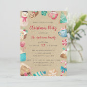 Sweet Watercolor Weihnachten Party Einladung (Stehend Vorderseite)