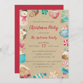 Sweet Watercolor Weihnachten Party Einladung (Vorne/Hinten)
