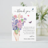 Sweet Watercolor Wildblume Babydusche Dankeskarte (Stehend Vorderseite)