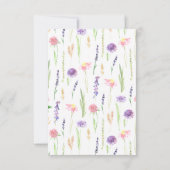 Sweet Watercolor Wildblume Babydusche Dankeskarte (Rückseite)