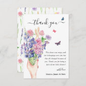 Sweet Watercolor Wildblume Babydusche Dankeskarte (Vorne/Hinten)