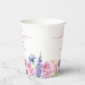 Sweet Watercolor Wildblume Babydusche Pappbecher (Rechts)