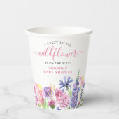 Sweet Watercolor Wildblume Babydusche Pappbecher (Vorderseite)