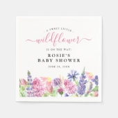 Sweet Watercolor Wildblume Babydusche Serviette (Vorderseite)