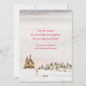 Sweet Watercolor Winter Wonderland Feiertagskarte (Rückseite)