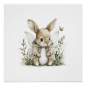 Sweet watercolour fairy bunny illustration poster (Vorderseite)
