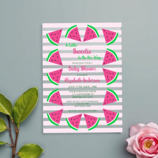 Sweet Watermelon Baby Dusche Acryleinladungen