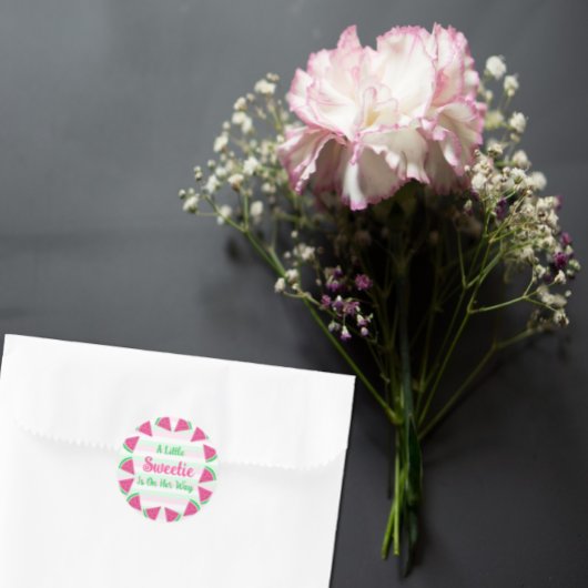 Sweet Watermelon Baby Dusche Runder Aufkleber