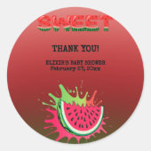 Sweet Watermelon Baby Dusche Runder Aufkleber (Vorderseite)