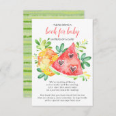 Sweet Watermelon Baby Shower Book for Baby Card Begleitkarte (Vorne/Hinten)