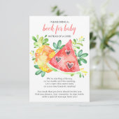 Sweet Watermelon Baby Shower Book for Baby Card Begleitkarte (Stehend Vorderseite)
