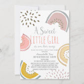 Sweet Watermelon Boho Drive-by Baby Shower Einladung (Vorderseite)