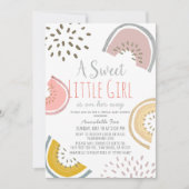 Sweet Watermelon Boho Virtual Baby Shower Einladung (Vorderseite)