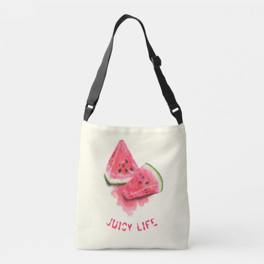 Sweet Watermelon Crossbody oder Tote Bag Custom Te Tragetaschen Mit Langen Trägern (Rückseite)