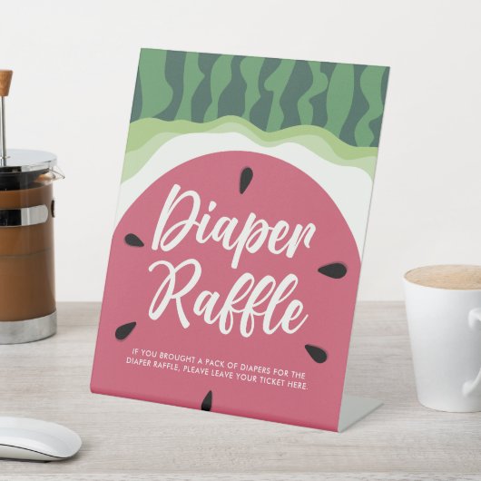 Sweet Watermelon Diaper Raffle Summer Baby Dusche Sockelschild (In SItu)