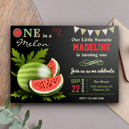 Sweet Watermelon Erstes Party zum 1. Geburtstag Einladung