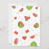 Sweet Watermelon Geburtstag 1. Geburtstag Party Einladung (Rückseite)
