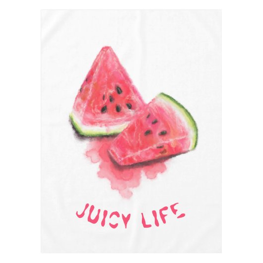 Sweet Watermelon Kitchen Tablecloth - Custom Text Tischdecke (Vorderseite)