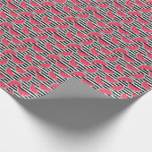 Sweet Watermelon on Stripes Black & White Muster Geschenkpapier (Ecke)