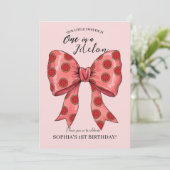 Sweet Watermelon Ribbon Sommer Einladung (Stehend Vorderseite)