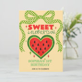 Sweet Watermelon Ribbon Sommer Einladung (Stehend Vorderseite)