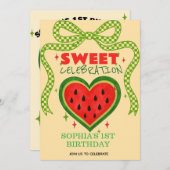 Sweet Watermelon Ribbon Sommer Einladung (Vorne/Hinten)