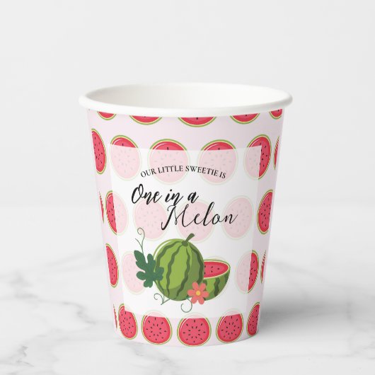 Sweet Watermelon Ribbon Sommer Einladung Pappbecher (Vorderseite)