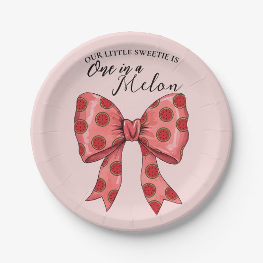 Sweet Watermelon Ribbon Sommer Pappteller (Vorderseite)