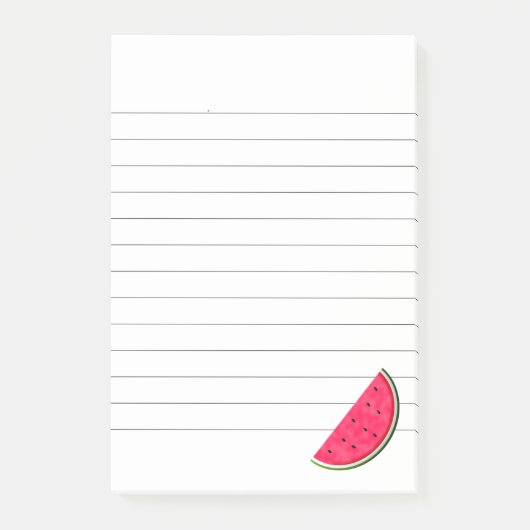 Sweet Watermelon Slice Zeichnend Lined Post-it Klebezettel (Vorderseite)