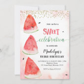 Sweet Watermelon Sommer Geburtstag Einladung (Vorderseite)