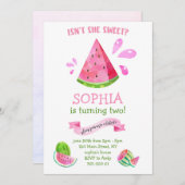 Sweet Watermelon Summer Birthday Girl Party Einladung (Vorne/Hinten)