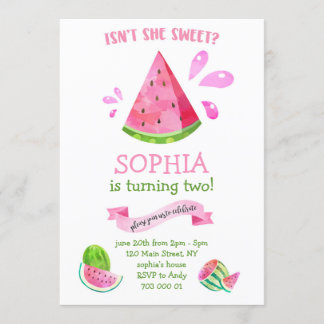 Sweet Watermelon Summer Birthday Girl Party Einladung