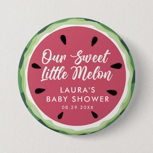 Sweet Watermelon Summer Melon Baby Shower Button (Vorderseite)