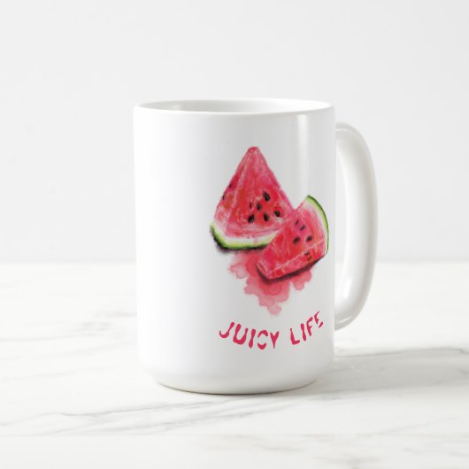 Sweet Watermelon-Tasse - Benutzerdefinierter Text Kaffeetasse (VorderseiteRechts)