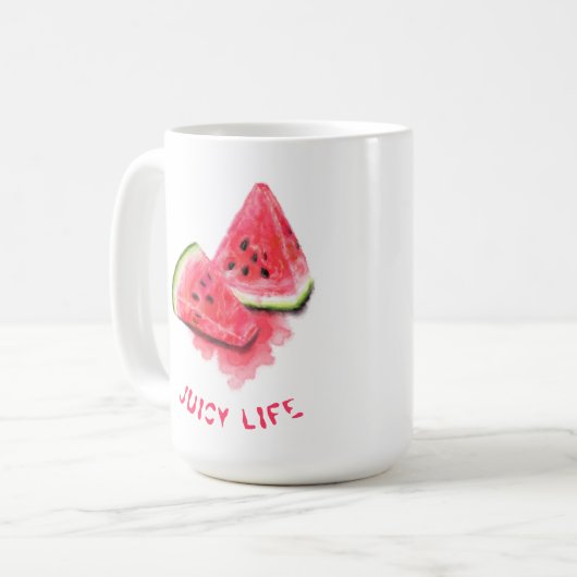Sweet Watermelon-Tasse - Benutzerdefinierter Text Kaffeetasse (Vorderseite Links)