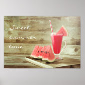 Sweet Watermelon Time - Rustic Summer Poster (Vorne)