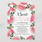 Sweet Watermelon Watercolor Babydusche von Mail Einladung (Vorne/Hinten)