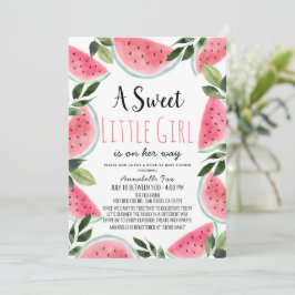 Sweet Watermelon Watercolor Drive by Baby Shower Einladung