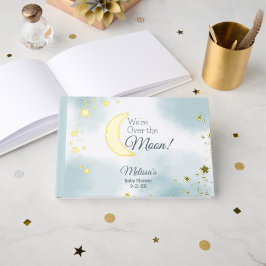 Sweet We are over the Moon Dreamy Baby Shower Gästebuch