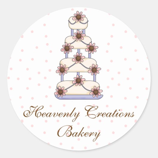 Sweet Wedding Cake Bakery Stickers (Vorderseite)